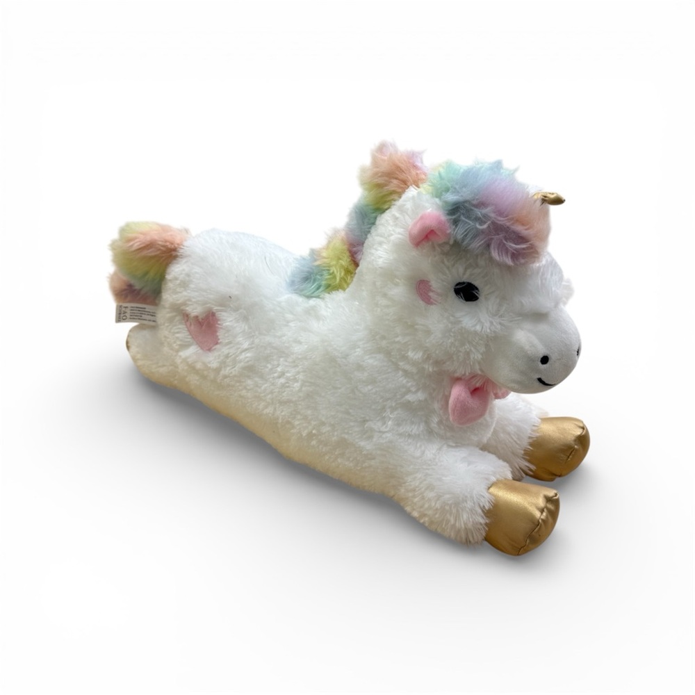 FAO Schwarz Glow Brights Unicorn Plush 15” – LED Lights & Sound - Soft Rainbow
